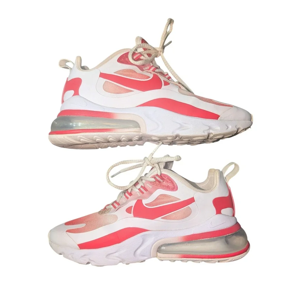 Nike Air Max 270 React White Hyper Pink Sneakers Y2K Women's 8 Streetwear Swag‎